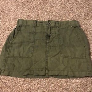 Linen olive green miniskirt